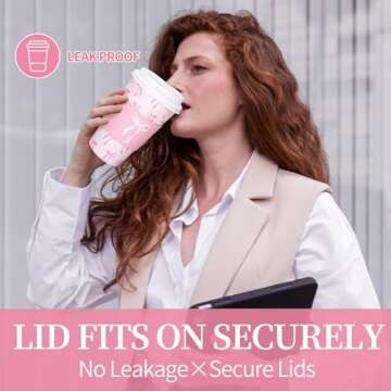 Whaline 50 Set Pink Bow Coffee Cups Perfect for Parties