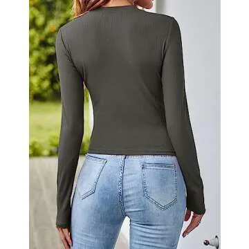 MEROKEETY Slim Fit Crop Shirt - Fashionable Y2K Tees for Women