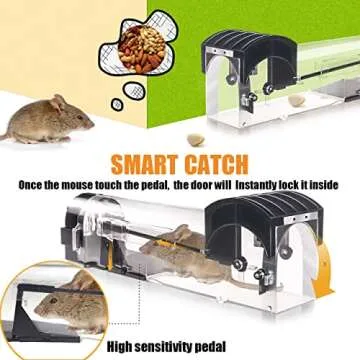 Humane Mouse Traps, 12 inches Enlarged No Kill Rat Live Traps for Chipmunks, Reusable Catch and Release Mice, Pet and Children Friendly Mouse Trap That Work (2 Pack)