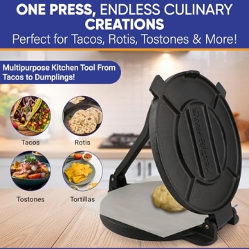 10 Inch Cast Iron Tortilla Press for Perfect Tortillas and More