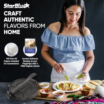 10 Inch Cast Iron Tortilla Press for Perfect Tortillas and More