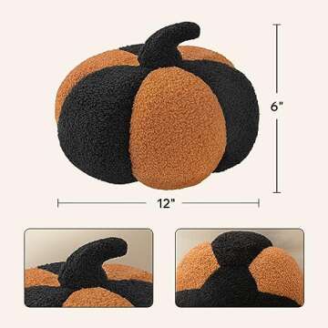 Phantoscope Halloween Pumpkin Shaped Throw Pillows Teddy Soft Sherpa Fall Shaped Pillows 3D Autumn D...