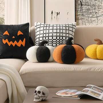 Pumpkin Shaped Throw Pillow Delightful Fall Design
