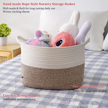 JIA QAQ Hand-Made Rope Small Storage Basket for Home