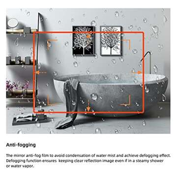 LED Bathroom Mirror Wall-Mounted Vanity Mirror with Anti Fog,Dimmable Waterproof Smart Touch Button Makeup Mirror with Lights Vertical & Horizontal (32x24 Inch)