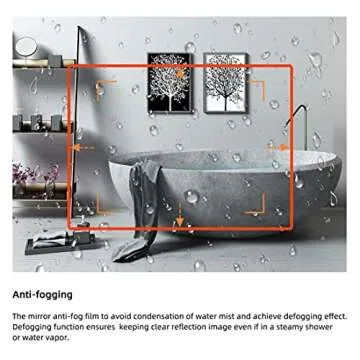 LED Bathroom Mirror Wall-Mounted Vanity Mirror with Anti Fog,Dimmable Waterproof Smart Touch Button Makeup Mirror with Lights Vertical & Horizontal (32x24 Inch)