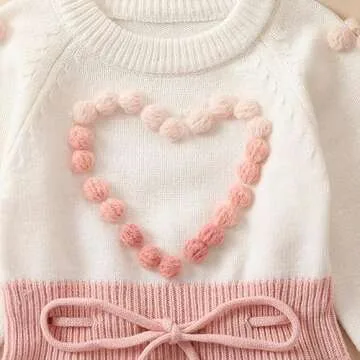 Ursobutegl Knitted Baby Girl Romper - Cozy Fall Winter Style