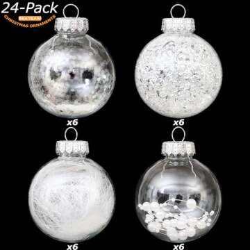 Sea Team 70mm/2.76" Shatterproof Clear Plastic Christmas Ball Ornaments Decorative Xmas Balls Bauble...