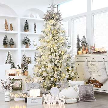 Sea Team 70mm/2.76" Shatterproof Clear Plastic Christmas Ball Ornaments Decorative Xmas Balls Baubles Set with Stuffed Delicate Decorations (24 Counts, White)