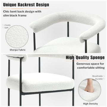 Stylish HEAH-YO Modern Sherpa Bar Stools Set of 2