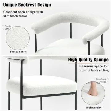 Stylish HEAH-YO Modern Sherpa Bar Stools Set of 2