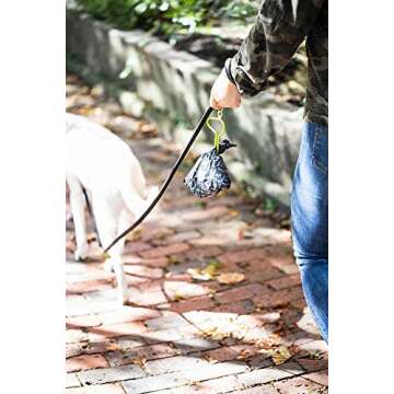 The dooloop Hands Free Dog Poop Holder - Carry Pet Waste Bag with Attachable Leash Accessory for Dog Walking. Now made with Recycled/Recyclable Plastic. Maine, USA (Blue)