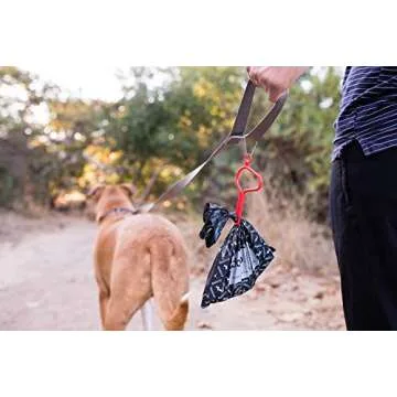 The dooloop Hands Free Dog Poop Holder - Carry Pet Waste Bag with Attachable Leash Accessory for Dog Walking. Now made with Recycled/Recyclable Plastic. Maine, USA (Blue)