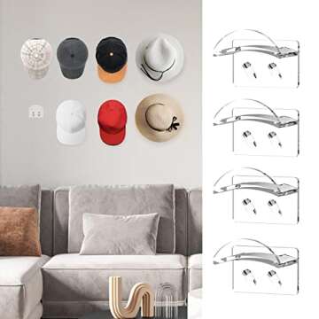 Heynew Adhesive Hat Hooks - Organize Hats Stylishly