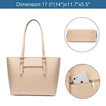LOVEVOOK Leather Laptop Tote Bag for Women