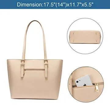 LOVEVOOK Leather Laptop Tote Bag for Women