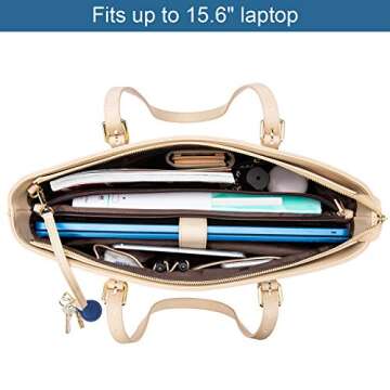 LOVEVOOK Leather Laptop Tote Bag for Women