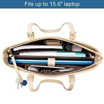 LOVEVOOK Leather Laptop Tote Bag for Women