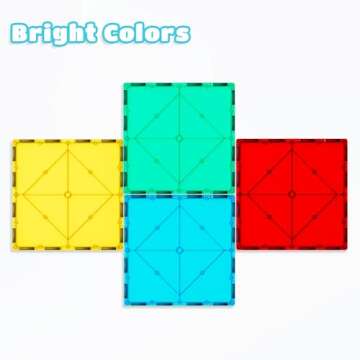 Bmag 4 Piece Large Square Magnetic Tiles for Kids
