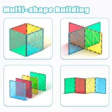 Bmag 4 Piece Large Square Magnetic Tiles for Kids