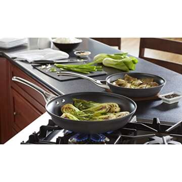 Calphalon 2 Piece Contemporary Frying Pan Set, Nonstick, Black