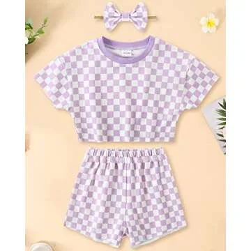 WESIDOM Toddler Girl Clothes Baby Girls Outfits 6M-5T Summer Floral Print Shirt+Shorts+Headband 3pcs Baby Clothing