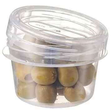 PLASTICPRO 12 Pack Twist Cap Food Storage Containers with Clear Screw on Lid- 4 oz Reusable Meal Prep Containers - Small Freezer Containers Microwave Safe Clear Plastic Food Storage