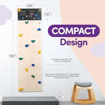 ComfyBumpy Rock Climbing Wall for Kids | Climbing Wall Set for Indoor Playground and Play Gym - Kids...