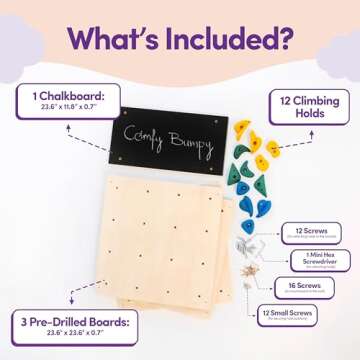 ComfyBumpy Rock Climbing Wall for Kids | Climbing Wall Set for Indoor Playground and Play Gym - Kids Climbing Toys Indoor Playset for Girls and Boys Playroom