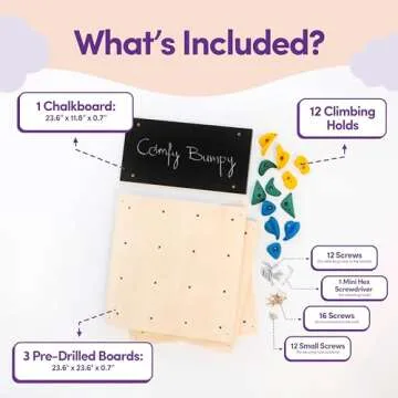 ComfyBumpy Rock Climbing Wall for Kids | Climbing Wall Set for Indoor Playground and Play Gym - Kids Climbing Toys Indoor Playset for Girls and Boys Playroom