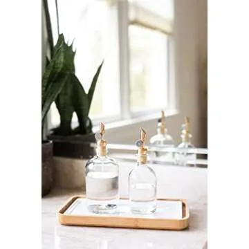 Clear Glass Mouthwash Dispenser with Metal Spout 8oz