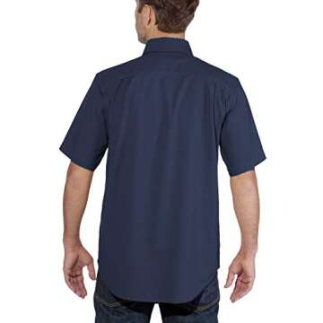 Carhartt mens Rugged Flex Rigby Short Sleeve (Big & Tall) Work Utility Button Down Shirt, Navy, X-La...