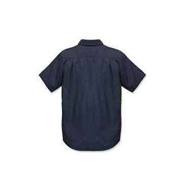Carhartt mens Rugged Flex Rigby Short Sleeve (Big & Tall) Work Utility Button Down Shirt, Navy, X-Large Big Tall US