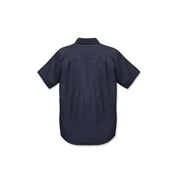 Carhartt mens Rugged Flex Rigby Short Sleeve (Big & Tall) Work Utility Button Down Shirt, Navy, X-Large Big Tall US