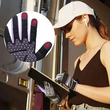HANDLANDY Women Safety Work Gloves - Stylish Touchscreen Grip for Gardening and Mechanics