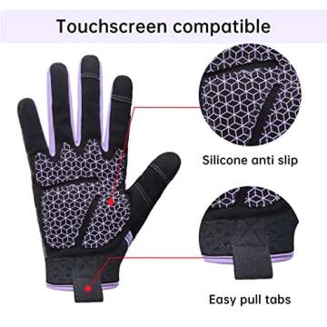 HANDLANDY Women Touchscreen Work Gloves - Breathable & Comfortable