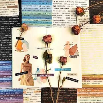 2370 Pcs Word Stickers for Journaling,40 Sheets Quote Stickers Gold Foil Small Talk Stickers for Junk Journal Craft,Scrapbooking Supplies for Bullet Journal Scrapbooking DIY Craft Card Making