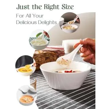 DOWAN Ceramic Soup Spoons - Perfect for Ramen and Pho