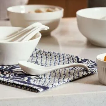 DOWAN Ceramic Soup Spoons - Perfect for Ramen and Pho