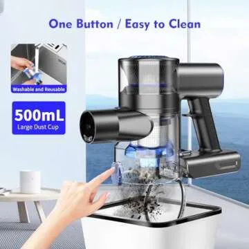 MBTTODF Cordless Vacuum Cleaner, 80000 RPM High-Speed Brushless Motor Powerful Vacuum Cleaners for Home, Up to 40 Mins Runtime, Stick Vacuum with 4* LED & Rechargeable 2600 mAh Battery