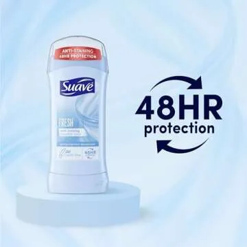 Suave Deodorant Antiperspirant for Women, Variety Pack – Powder + Fresh, Invisible Solid, 48H Protection, Anti-Staining, 2.6 Oz Ea (2 Piece Set)