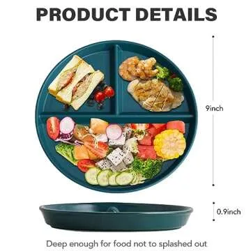 K Y KANGYUN 5 PCS Unbreakable Divided Plates for Adults