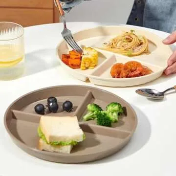 K Y KANGYUN 5 PCS Unbreakable Divided Plates for Adults