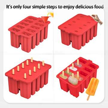 Silicone Popsicles Molds, Homemade ICE Popsice Molds Food Grade BPA-Free with Popsicles Maker Sticks...