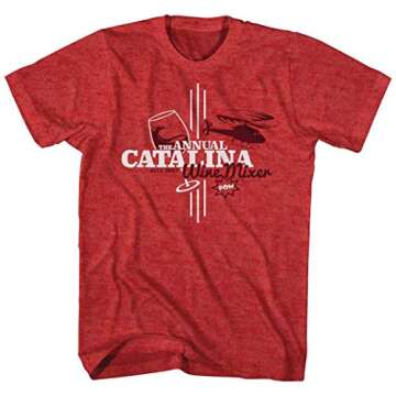Step Brothers Men's Catalina Wine Mixer Graphic T-Shirt - Officially Licensed Apparel | Red