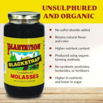 Plantation Blackstrap Molasses - Unsulfured 31 oz for Baking