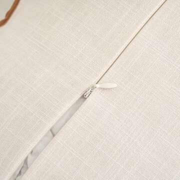 Mayler Yee Scalloped Throw Pillow Covers Set of 2 for Living Room, Soft Cotton & Cozy Linen, Boho Sytle Decorative Home (Beige & Khaki, 12x20 Inch)