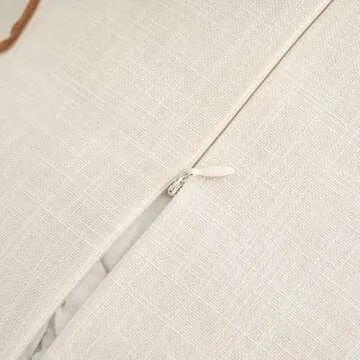 Mayler Yee Scalloped Throw Pillow Covers Set of 2 for Living Room, Soft Cotton & Cozy Linen, Boho Sytle Decorative Home (Beige & Khaki, 12x20 Inch)