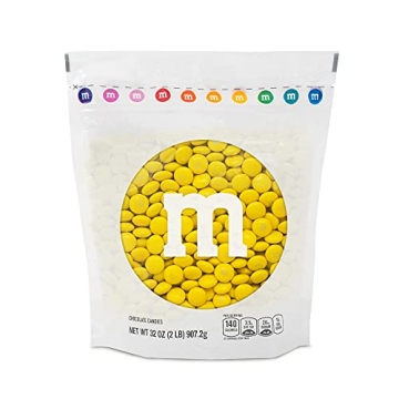 M&M'S Yellow Milk Chocolate Candy for Birthday Party Favors, Birthday Treats, Easter, Graduations, D...