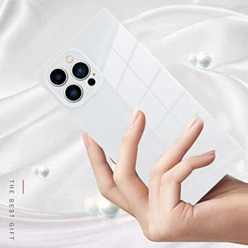 LSL Case for iPhone 14 Pro Max White Soft TPU Bumper Anti-Drop Anti-Scratch Shock Absorption Protective Wireless Slim Cover Compatible with iPhone 14 Pro Max 6.7 Inch for Women Girls Men